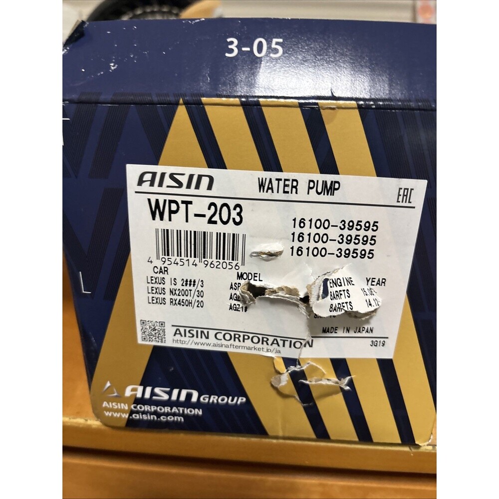 Engine Water Pump-Eng Code: 8AR-FTS Aisin WPT-203